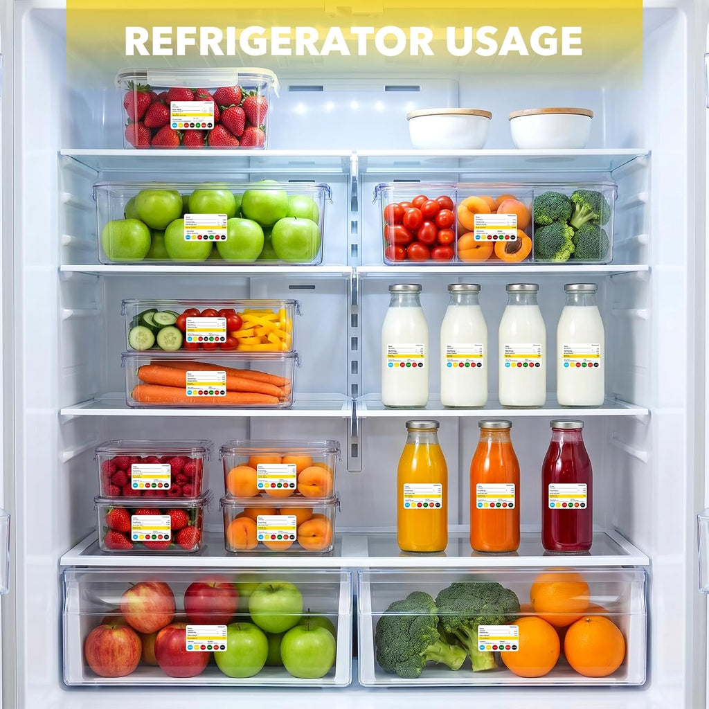 10 Rolls 2500 Pcs Restaurant Quality Shelf Life Food Rotation Labels Vinyl 2” x 3” Self-Adhesive Removable Freezer