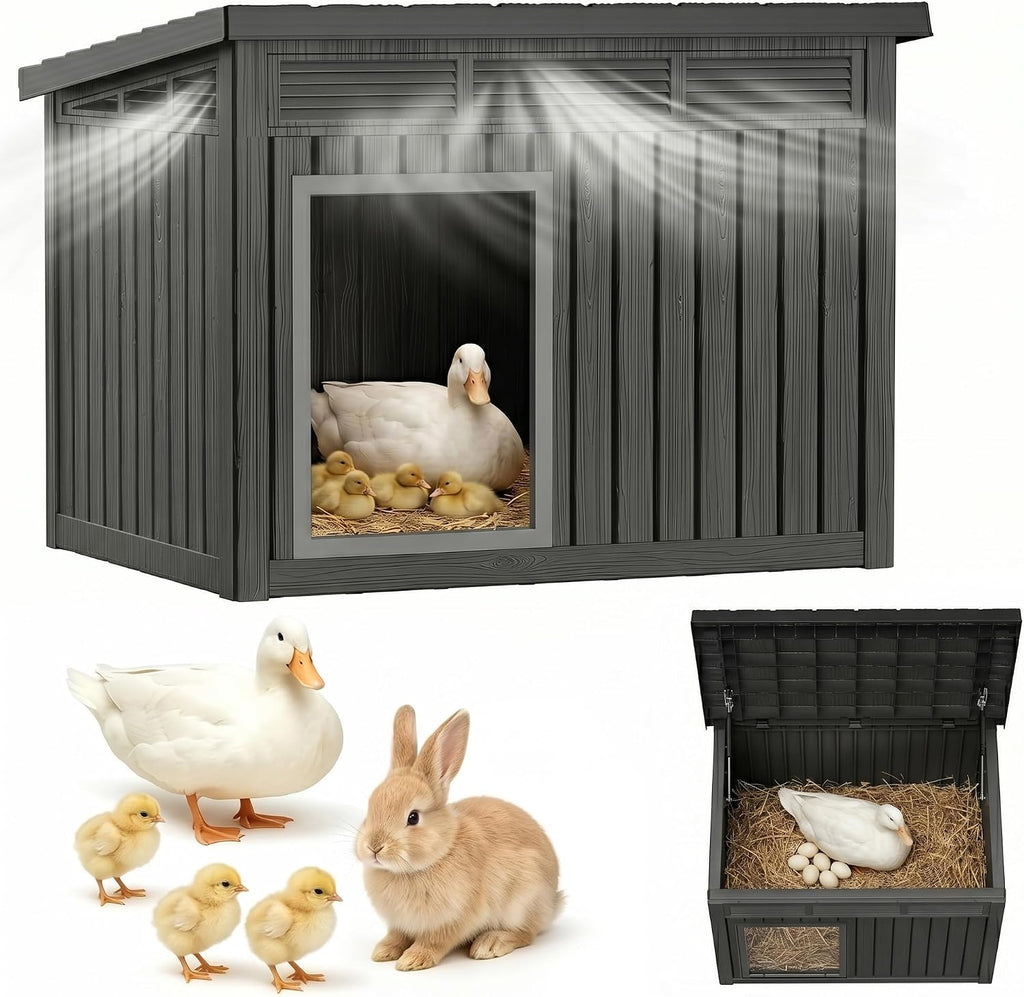 Outdoor Duck Chicken House, Black