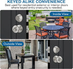 2 Set All Keyed Same Entry Door Knobs and Single Cylinder Deadbolt Combo Set for Entrance and Front Door, Keyed Alike