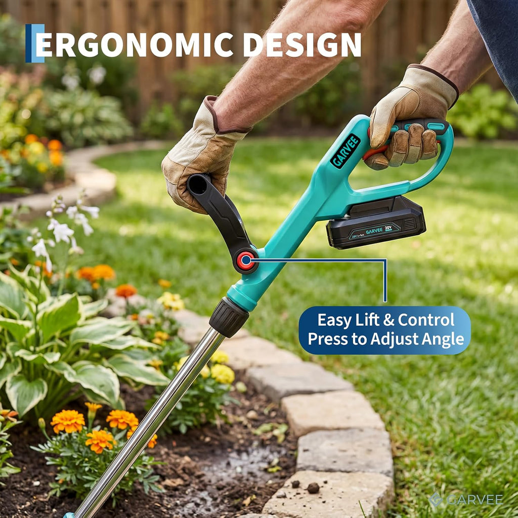 20V Cordless Tiller Cultivator, Electric Garden Tiller with 2 * 2.0Ah Batteries & Charger, 9in Tilling Width and