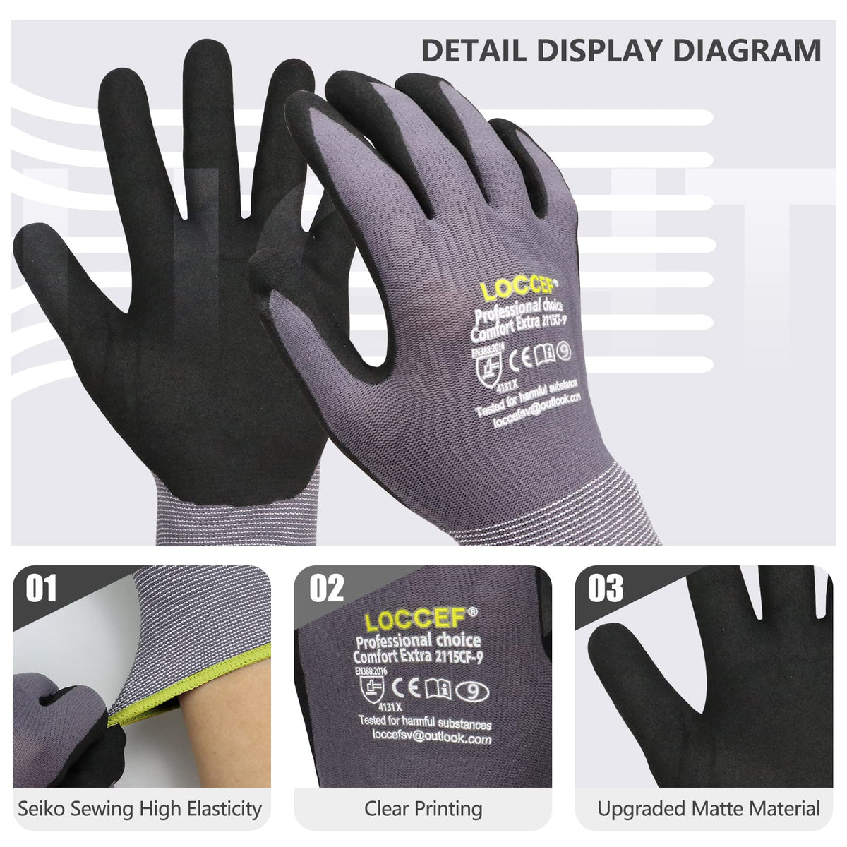MicroFoam Nitrile Coated Safety Work Gloves (12 Pairs, 7/S)