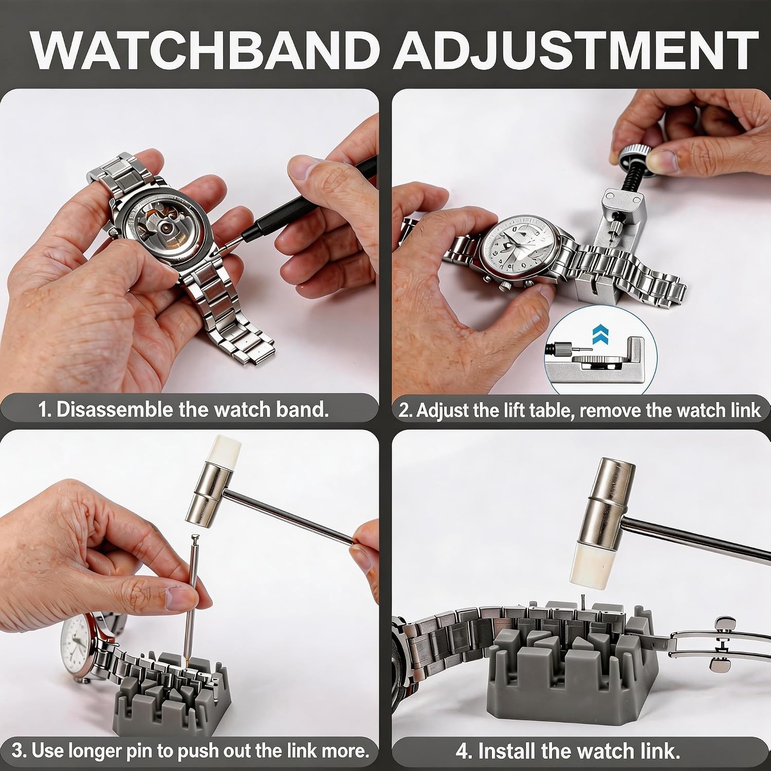 Watch Link Removal kit - Adjustment Tool Kit,Watch Band Tool with Spring Bars,5-in-1 Precision