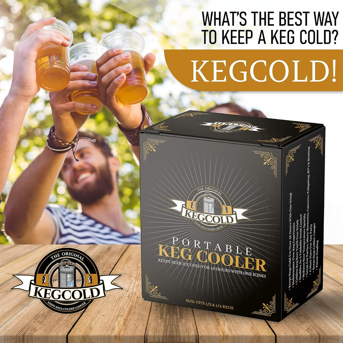 Portable Keg Cooler - Foldable, Reusable, Lightweight, Insulated, and Easy Setup