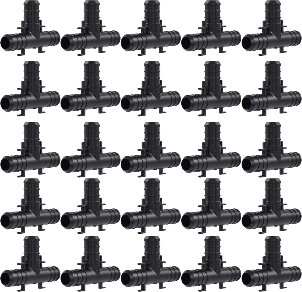 SharkBite 1/2 Inch Poly Crimp Tee, Pack of 25, PEX Pipe, PE-RT, UP362
