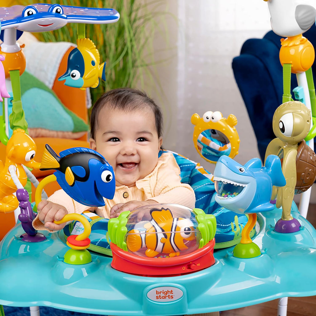Disney Baby Finding Nemo Sea of Activities Baby Activity Center Jumper with Interactive Toys, Lights, Songs & Sounds