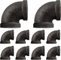 1/2 in Malleable Iron Pipe Elbows, 10 Pack Threaded Fittings