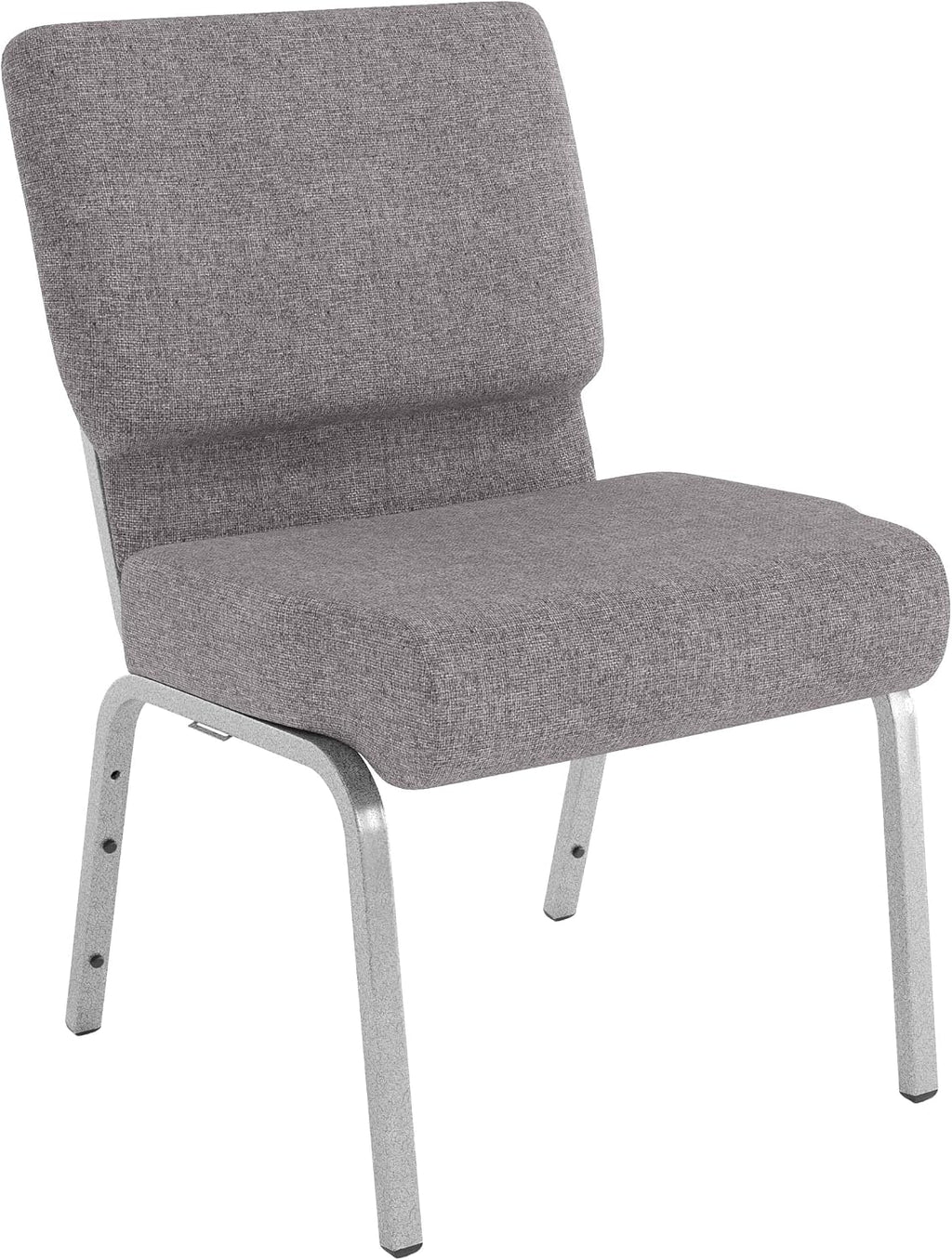 4 Pack HERCULES Series 21''W Stacking Church Chair in Gray Fabric - Silver Vein Frame