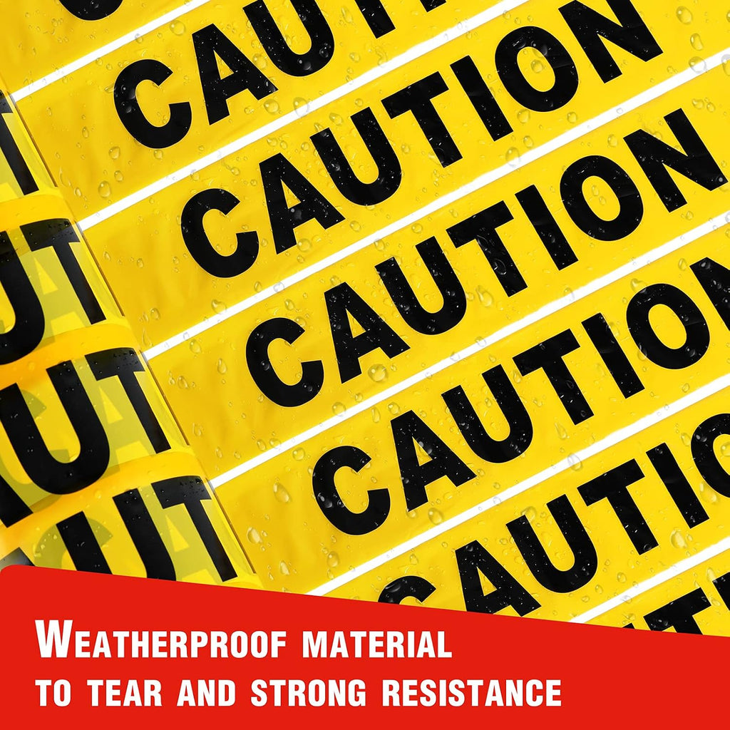 2-Pack Yellow Caution Tape Roll, 3" x 1000' Warning Safety Tape | Bright Hi-visibility Print, Warning Tape Roll