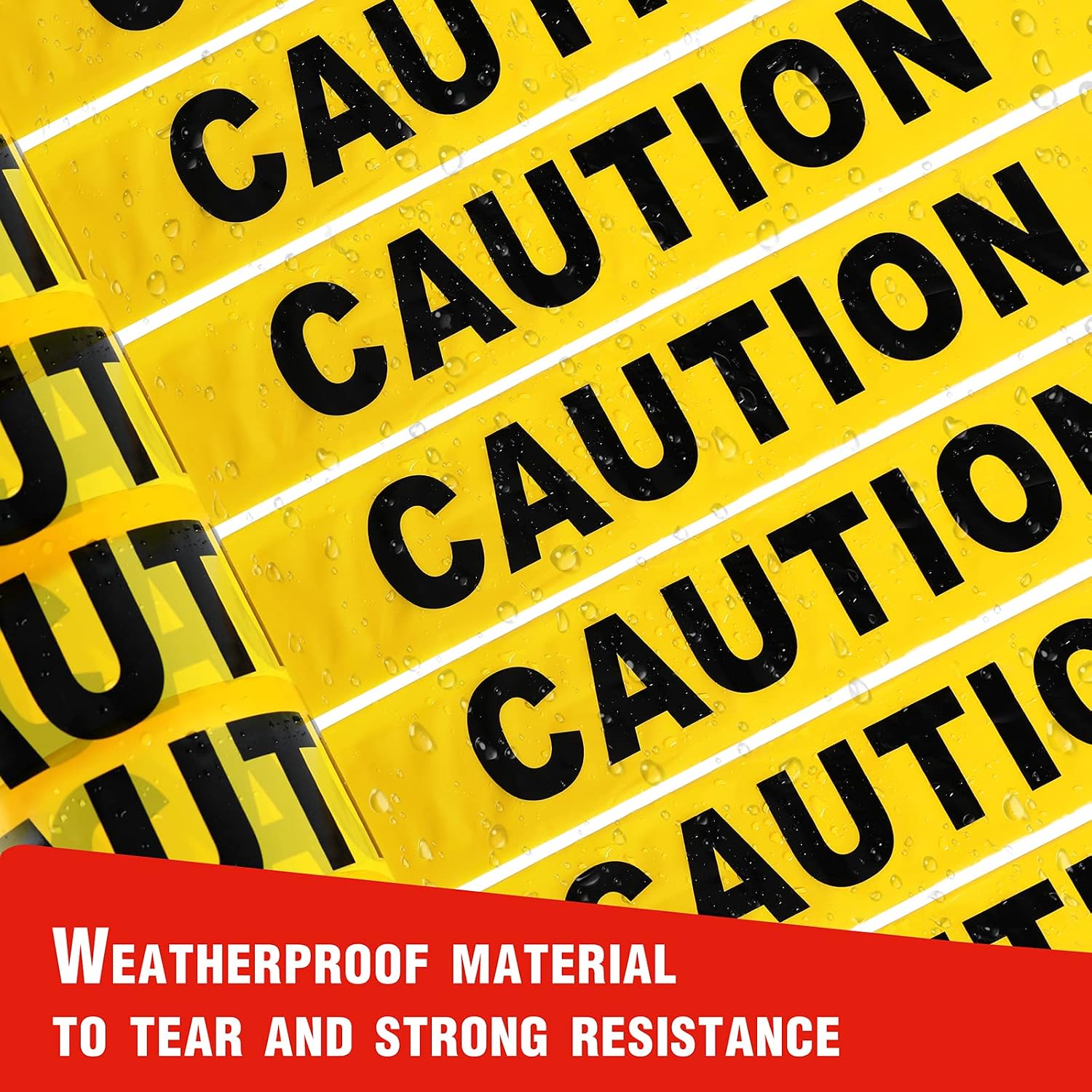2-Pack Yellow Caution Tape Roll, 3" x 1000' Warning Safety Tape | Bright Hi-visibility Print, Warning Tape Roll