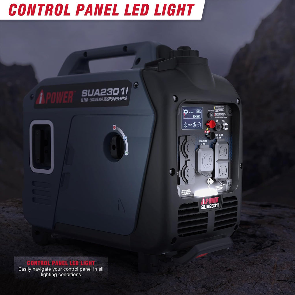 Portable Inverter Generator, 2300W RV Ready, EPA & CARB Compliant CO Sensor, Portable Ultra-Light Weight For Backup