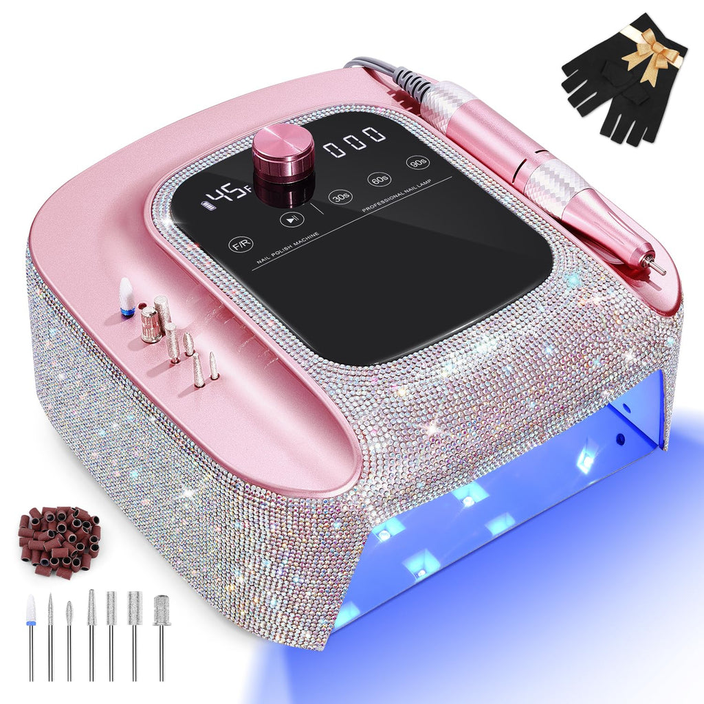 2-in-1 UV Nail Lamp Electric Nail Drill Kit, Cordless UV Light for Gel Nail | Rechargeable Fast Curing Lamp for All