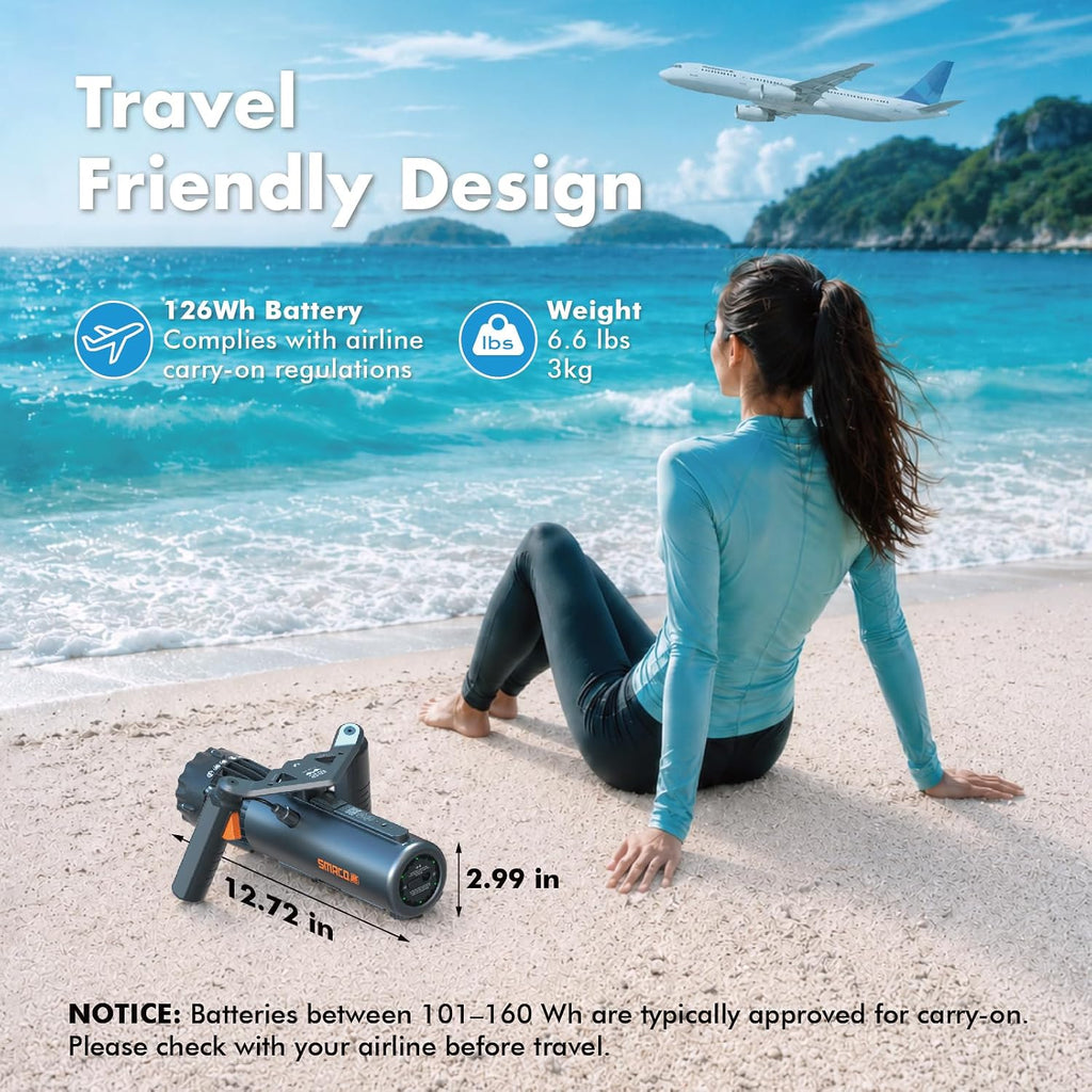 B2 Underwater Scooter, Portable Sea Scooter with Removable Battery