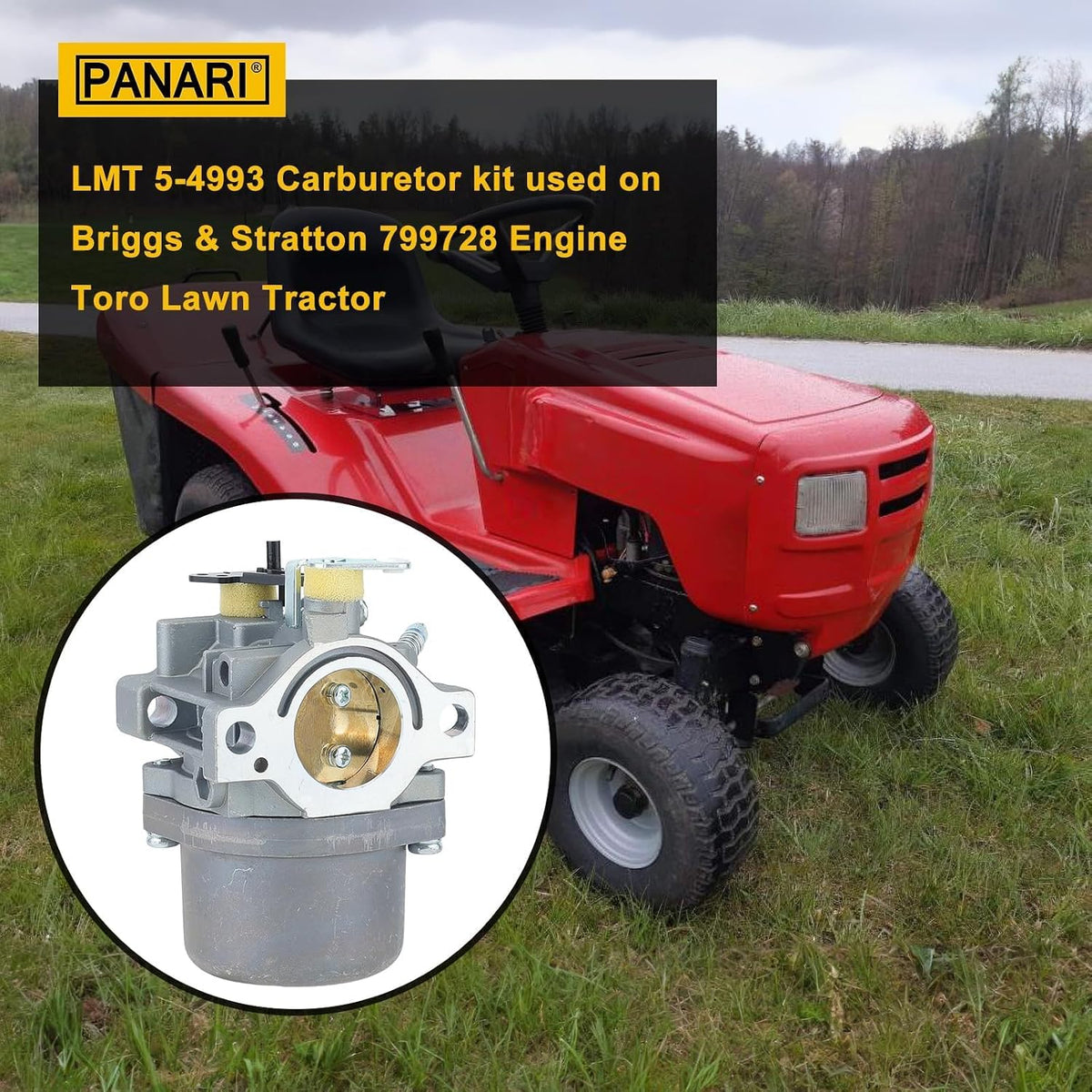 Panari 799728 Carburetor + 496894S Filter for Brigs and Straton 12.5HP lmt 5-4993 498027 498231 499161 494502 494392 495706 498134 Craftsman Murray Lawnmower Lawn Mower