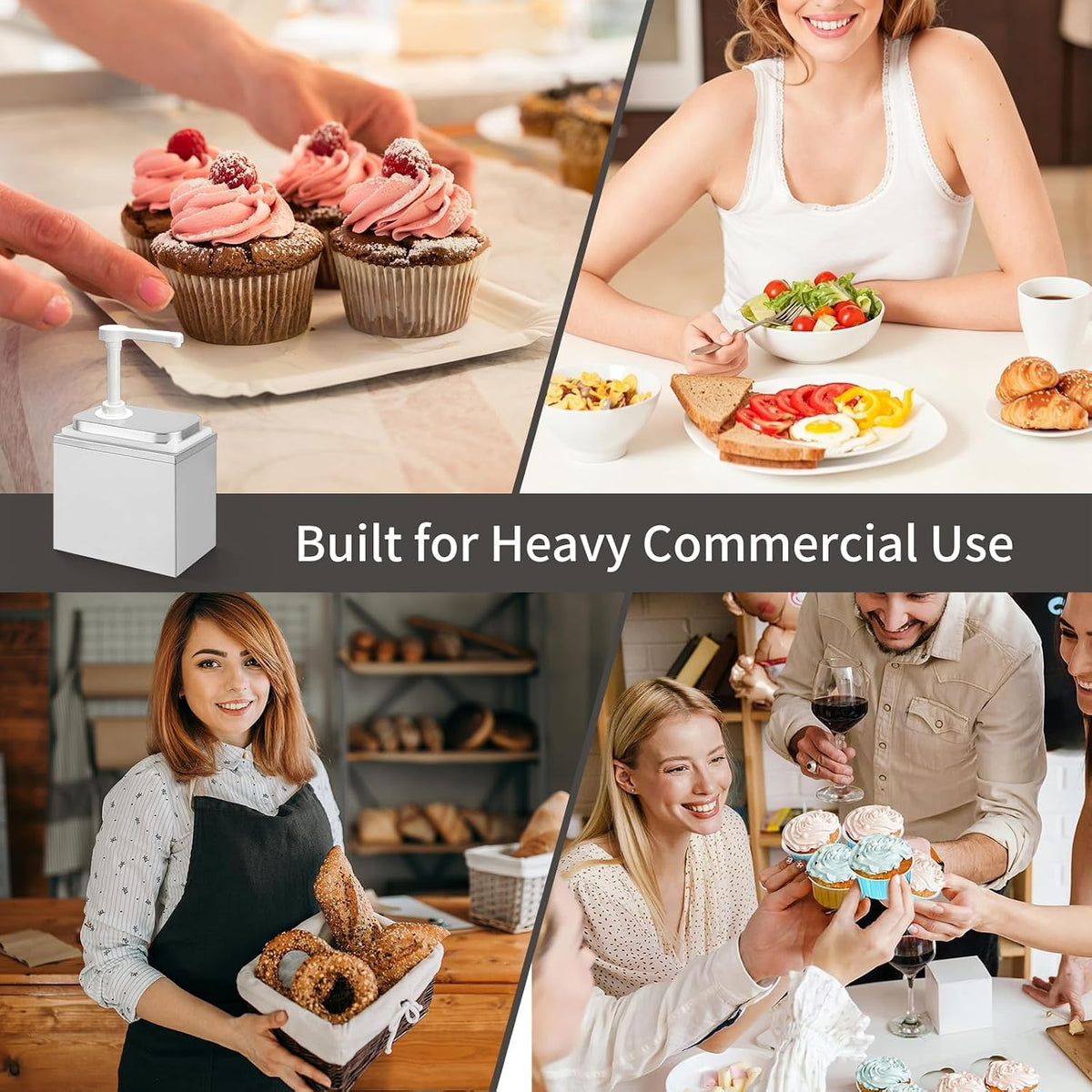 2-Pack Heat-Resistant Sauce Pumps Compatible with 2.6 Qt Warmers