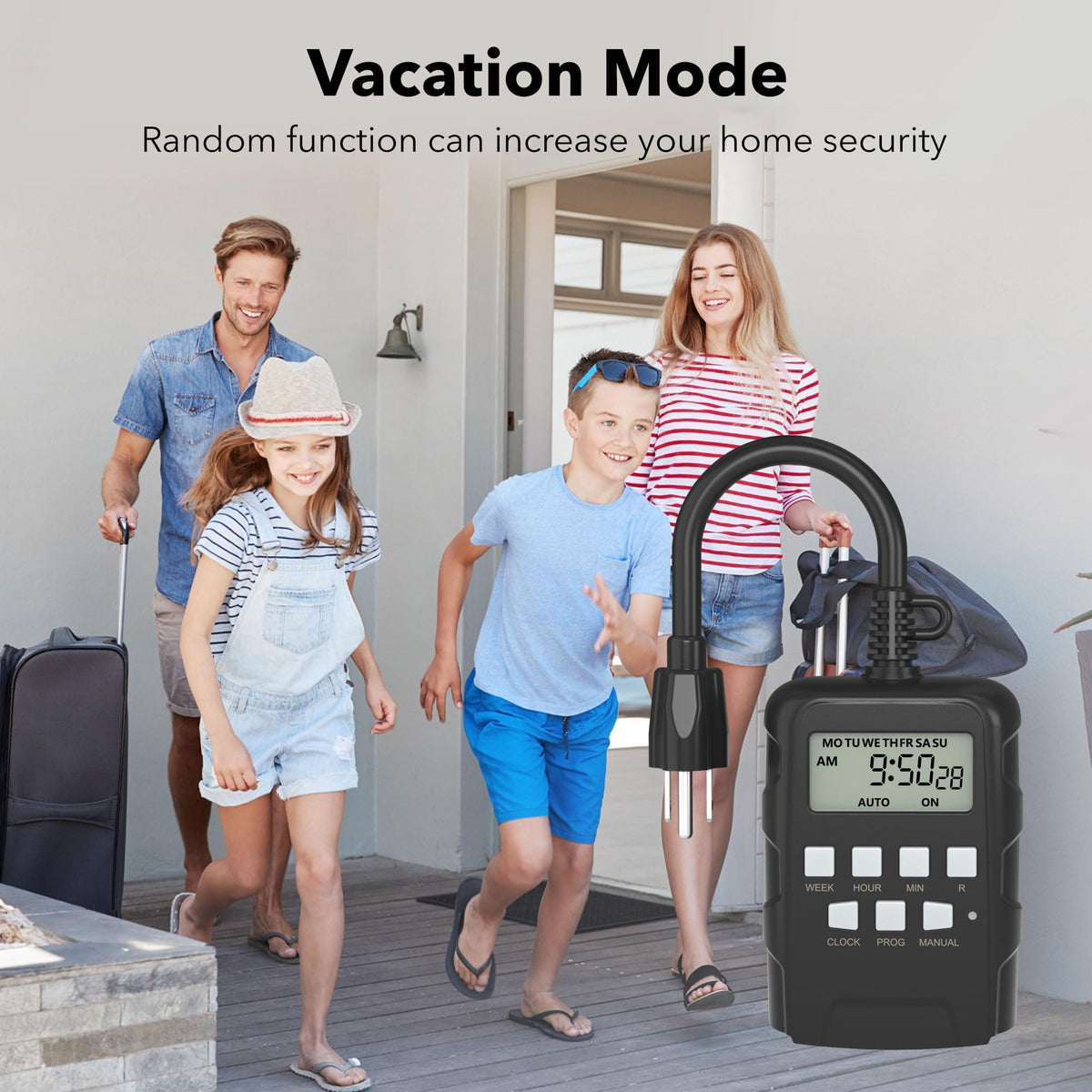 Outdoor 7-Day Programmable Timer Outlet, 2 Outlets