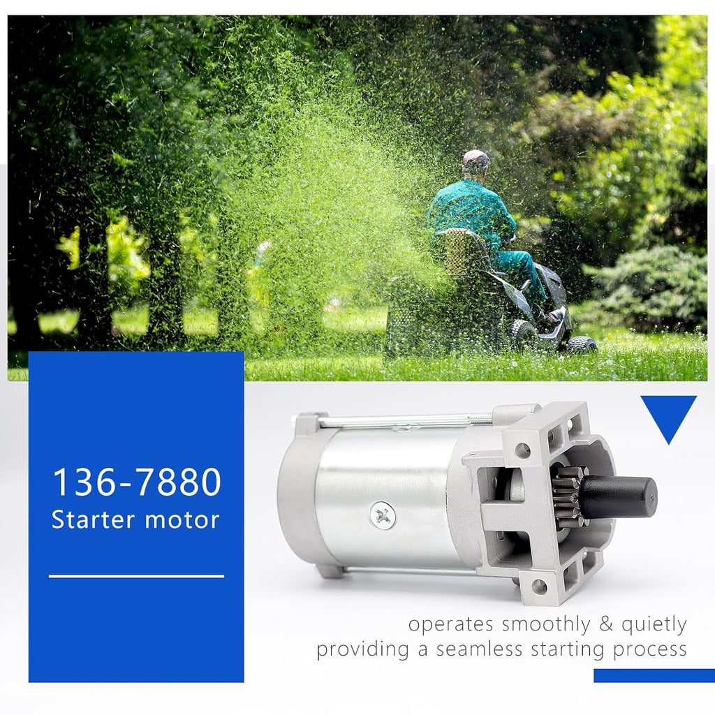 136-7880 Starter Motor for 2P77F Engines Compatible with Toro Timecutter and More Replaces 133-1564 127-9209 133-9828, Replacement for Predator 708cc 22hp Vertical V-Twin Engine 62879