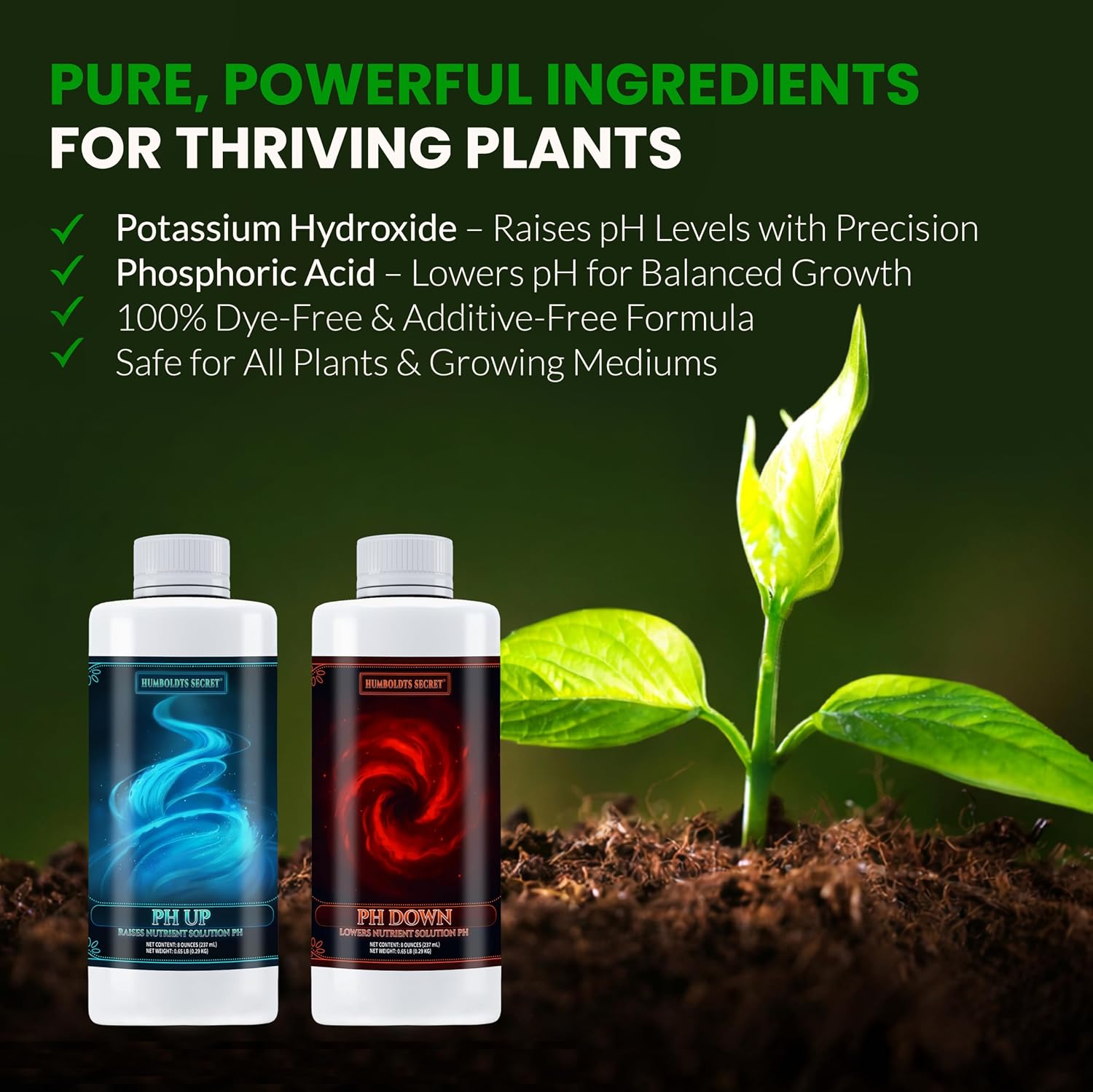 pH Up and pH Down Control Kit | Liquid Nutrient Solution Balancer for Plants | for Soil, Hydroponic, Coco, and DWC