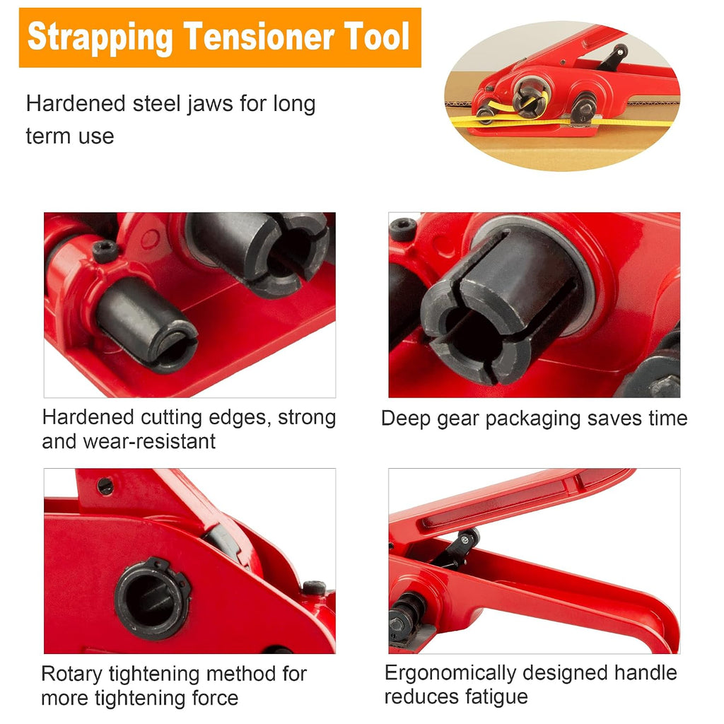 Heavy Duty Poly Strapping Tensioner & Cutter Manual Banding Tools, Banding Tensioner Cutter Cord Strapping Machine