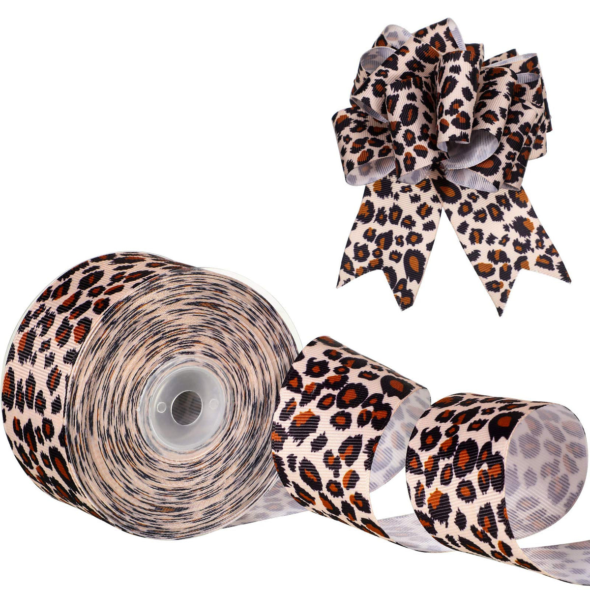 1 Pcs Leopard Print Ribbon Christmas Craft