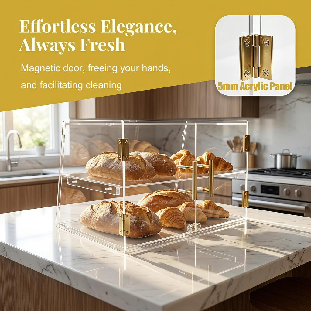 2-Tier Pastry Display Case with Removable Tray