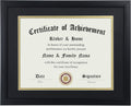 8.5x11 Certificate Frame Black with Black Mat Gold Rim | Displays Diploma 8.5x11 Inch with Mat - 11x14 Inch Without