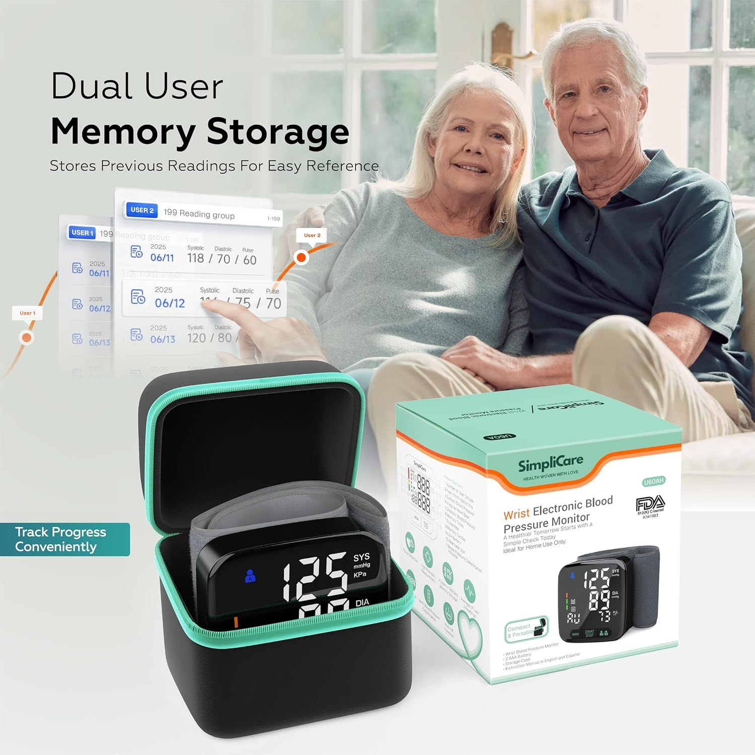 Wrist Blood Pressure Monitor for Home Use – FDA 510(k) Cleared Class II Blood Pressure Machine, Digital BP Cuff