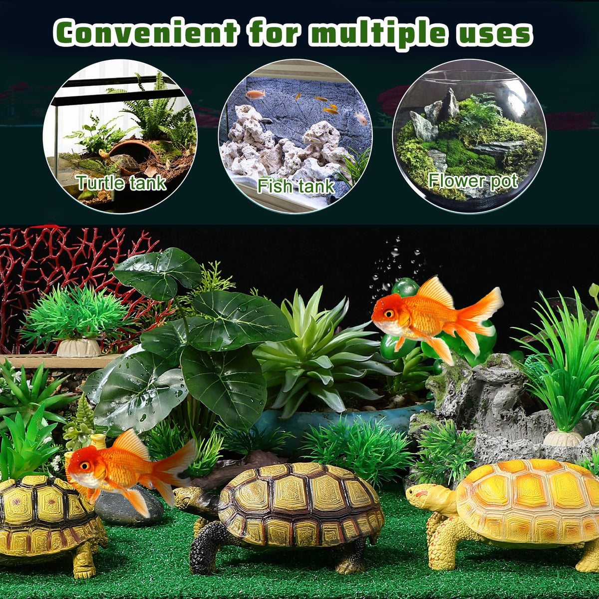 Turtle Basking Platform Artificial Grass Anti-Slip Turf Mat
