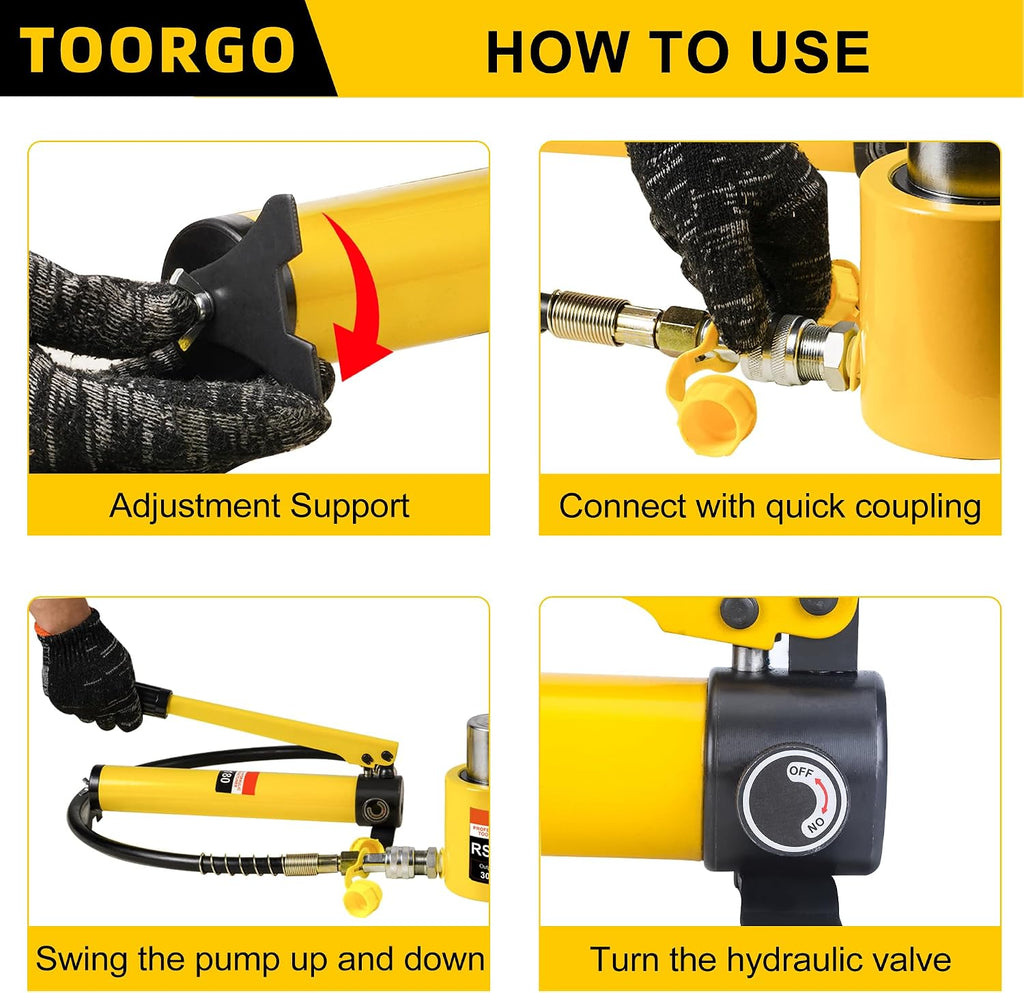 Hydraulic Hand Pump, Manual Pump with ZG3/8'' Quick-Connect Coupling