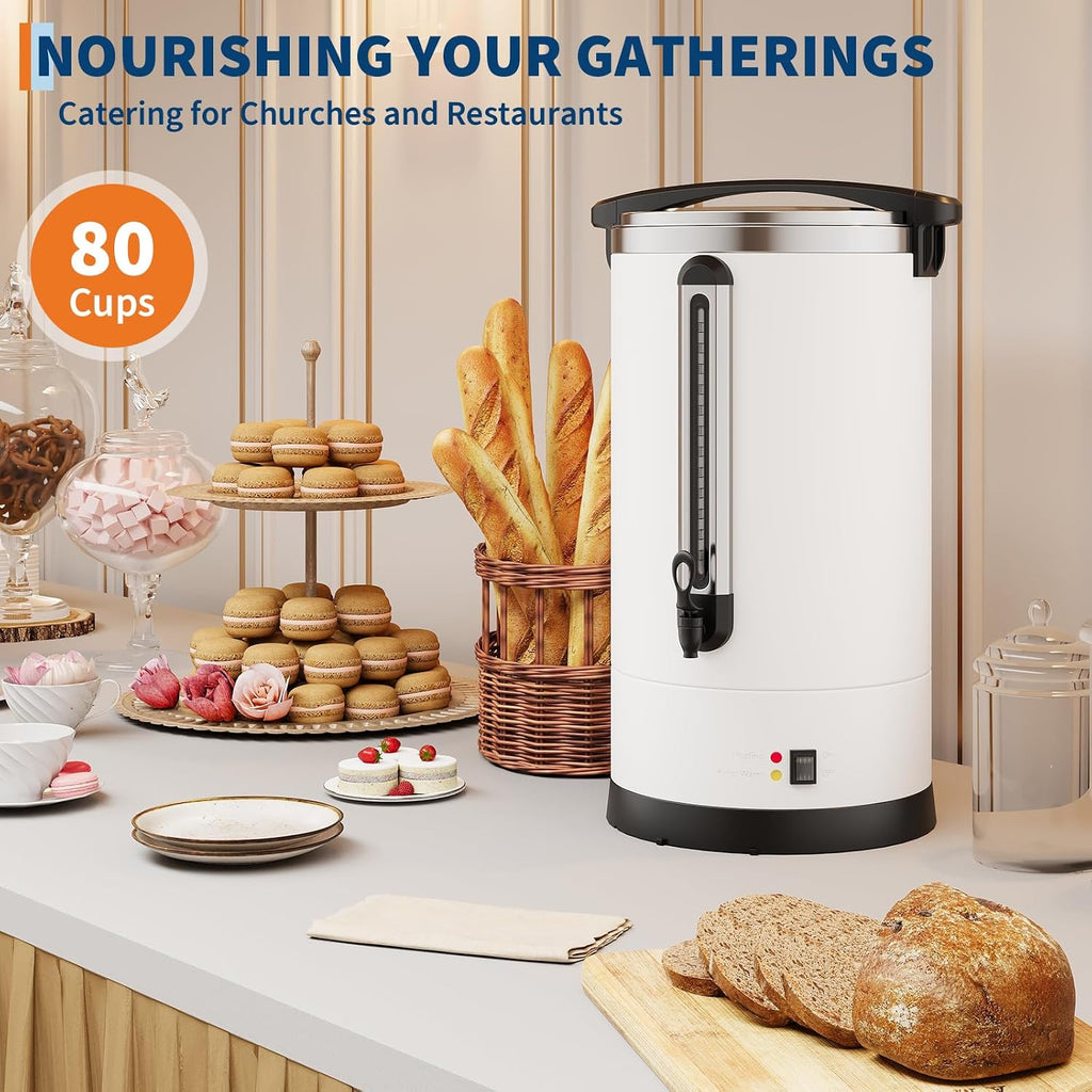 80 Cup Commercial Coffee Urn, 12L Stainless Steel