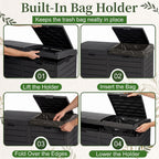 Outdoor Trash Can with Lid, 110 Gallon Garbage Can with Drip Tray