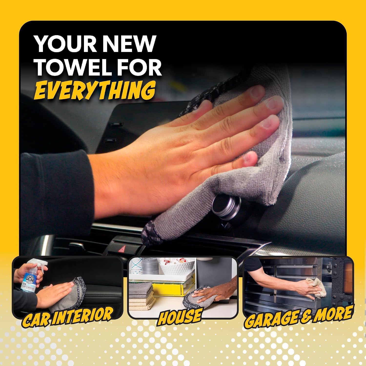 AllSwipe Multi-Use Microfiber Towels, Gray, 14 x 12, 9 Pack | Versatile microfiber towels for washing, drying, glass