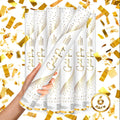 16" GOLD Confetti Poppers [6 Pack] BIODEGRADABLE GOLD Confetti Cannon, Rose Gold Compressed Air Party Poppers, Loud Pop