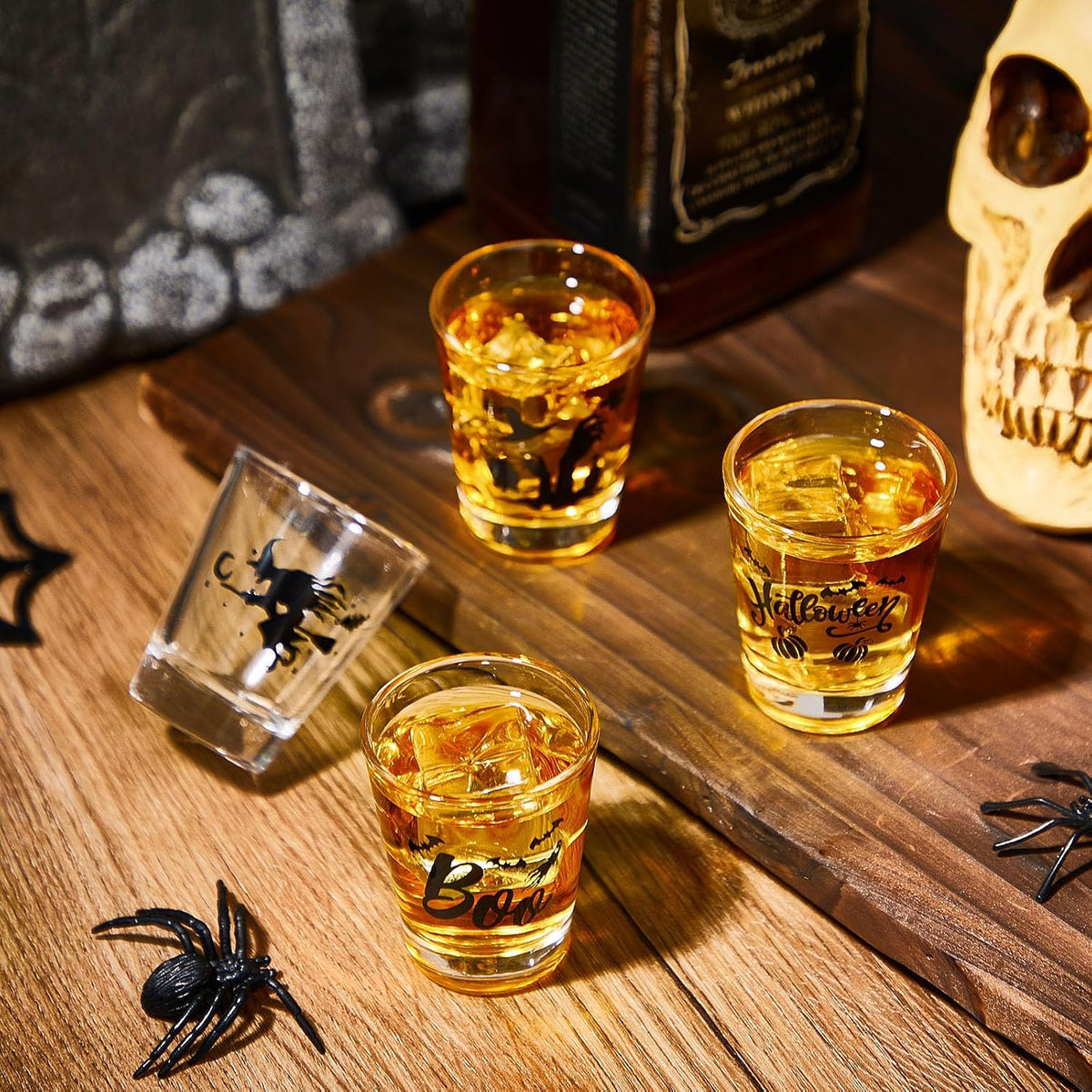 24 Pcs Halloween Shot Glasses for Drinking Glassware Bulk 2 Oz/60 ml