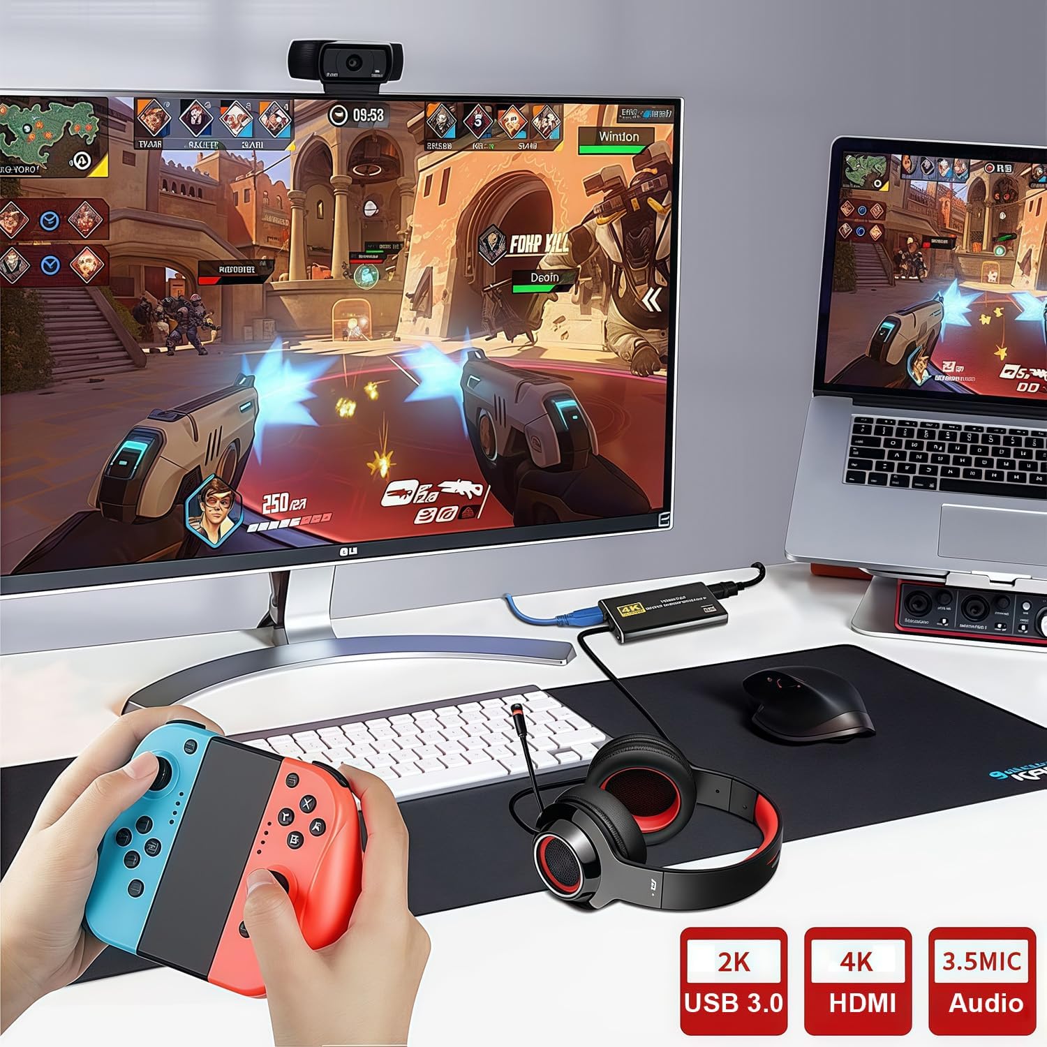 Capture Card for Streaming 4K HDMI Video Capture Card | Game Capture Card, 1080P 60FPS Video Capture Device, HDMI to