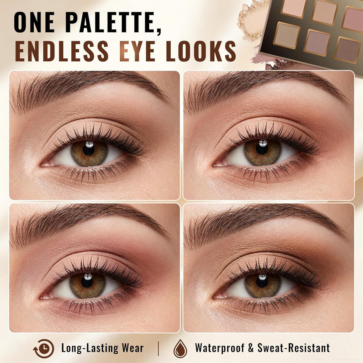 UCANBE 9 Colors Matte Eyeshadow Palette, Neutral Nude Brown Eye Makeup, Warm Highly Pigmented Blendable Smooth for