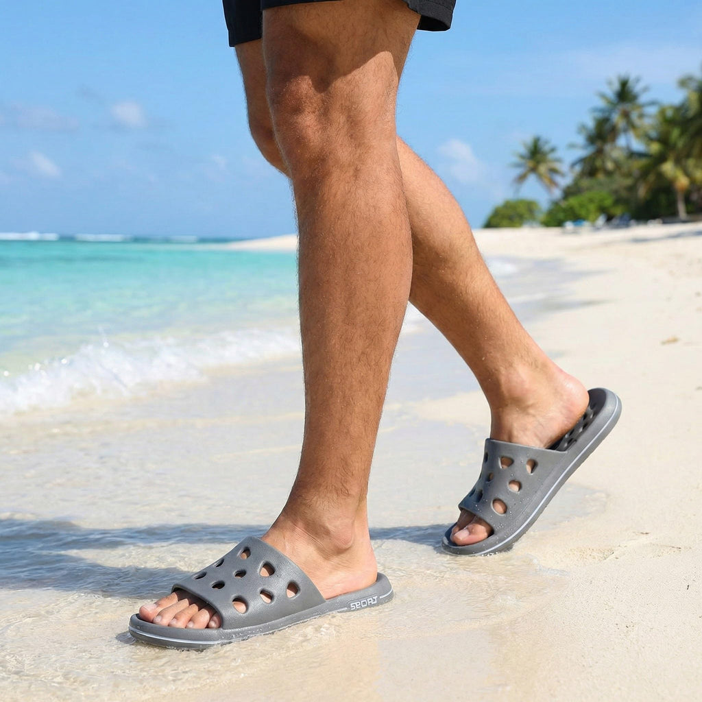 Shower Shoes for Women Men, Quick Drying Shower Sandals with Drain Holes