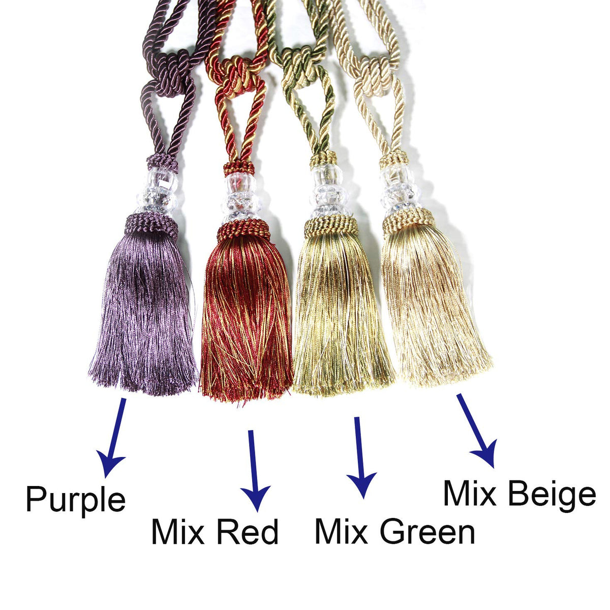 2 Pack Curtain Tiebacks Hand-Woven Holdbacks Tassels Tiebacks