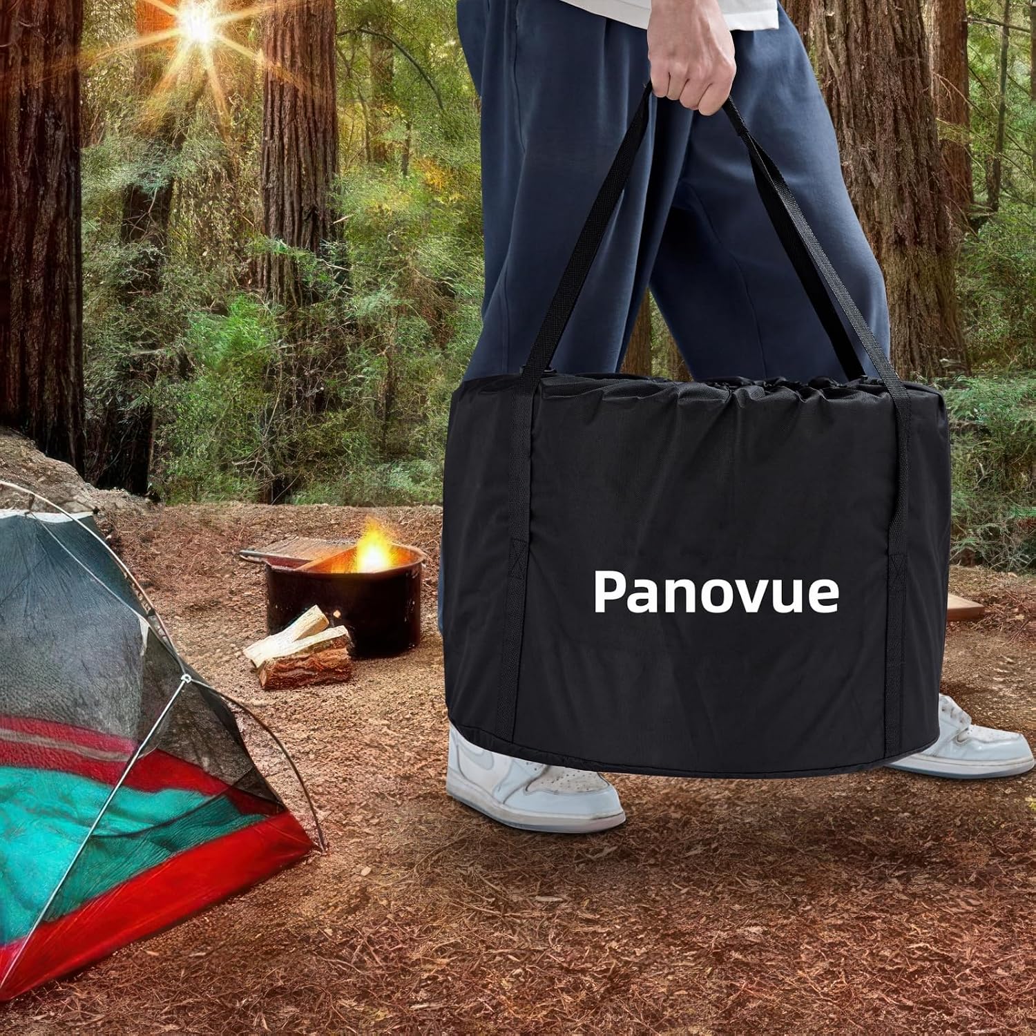 19.5 inch Smokeless Fire Pit with Carry Bag & Fire Poker