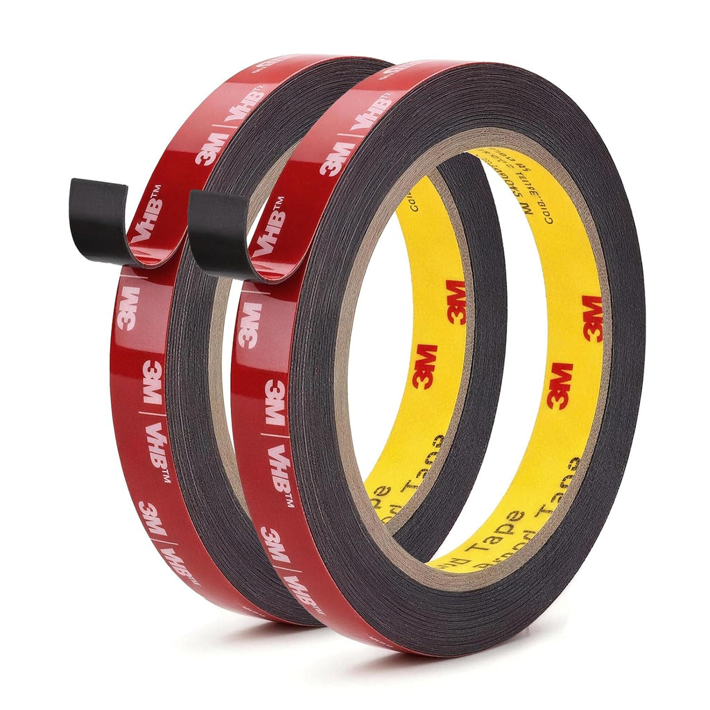 3M 5925 Double Sided Tape, 0.5 in x 16.4 ft Heavy Duty Foam Tape, 2 Pack