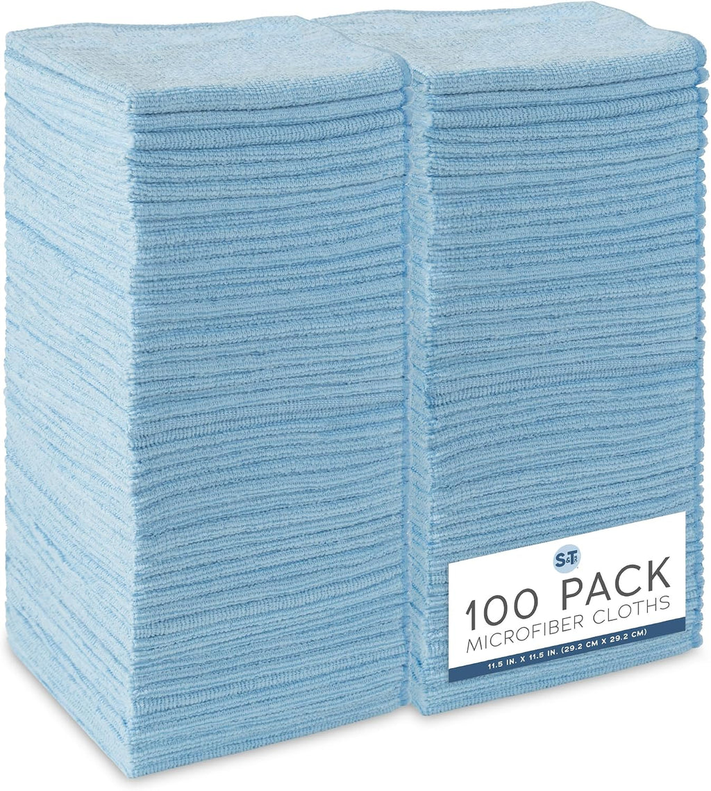 100 Pack of Microfiber Cleaning Cloth, Bulk Microfiber Towel for Home, Reusable and Lint Free Cloth Towels for Car