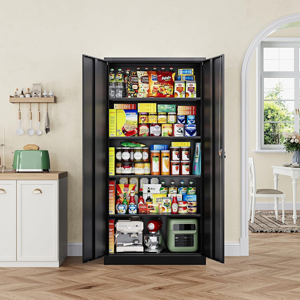 Metal Garage Storage Cabinets with Lock Door and Adjustable Shelves, Steel Tool Cabinets for Home,Office,Warehouse