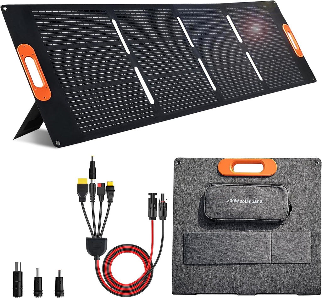 200 Watt Solar Panel,200W Solar Panel,for Power Station Generator,Charger with MC4 Output,3-in-1 DC Connector,23.5%