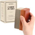 Extra Large Fabric Pumice Stone - Brown, Manual Efficient Pilling Removal & Lint Remover - Ergonomic Wooden Handle