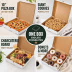 40 Pack Pizza Box 10"×10", White Pizza Box, Grease-Resistant Corrugated Pizza Boxes, Take Out Food Containers Packing