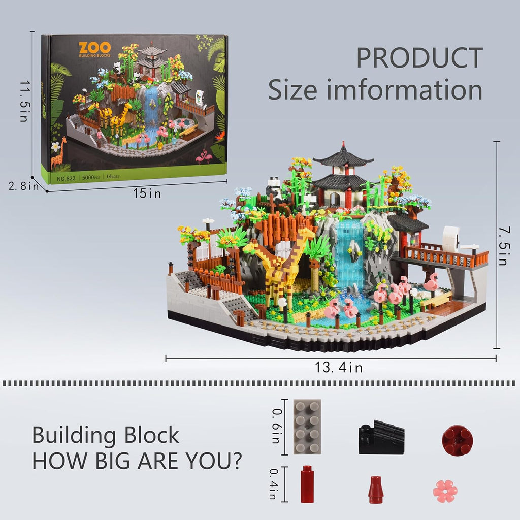 Zoo Micro Mini Bricks Desert Building Blocks,Creative Ideals Zoological Park Architecture Toy Present Model for