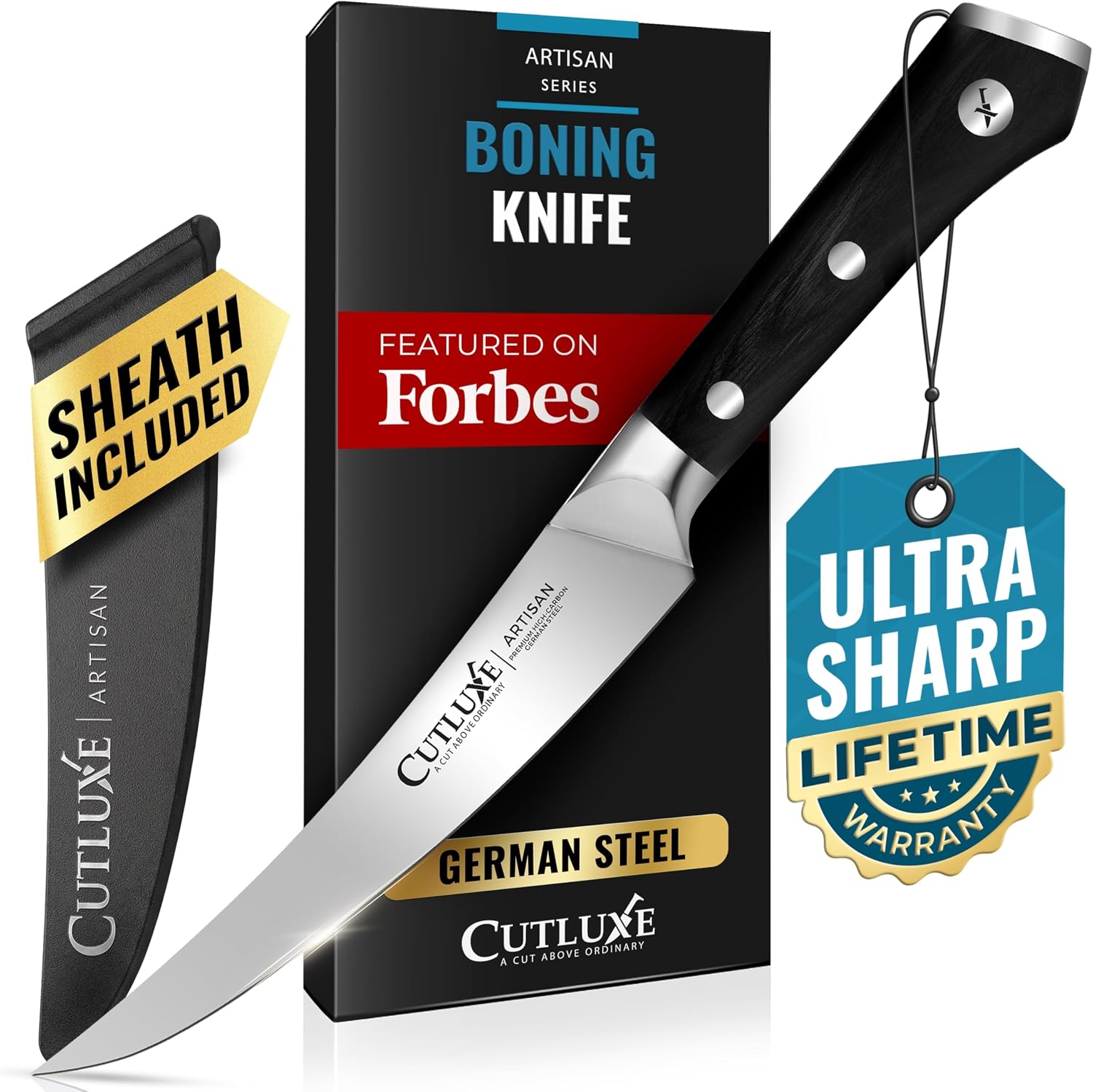 Curved Boning Knife, 6" for Meat Cutting & Trimming – Fillet Knife