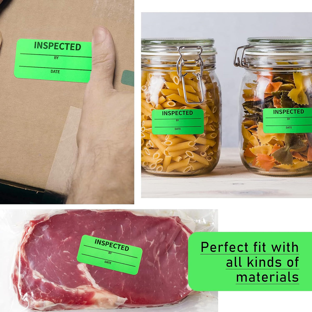 600 Pcs Quality Control Inventory Labels 1 X 2.25 Inch, Green