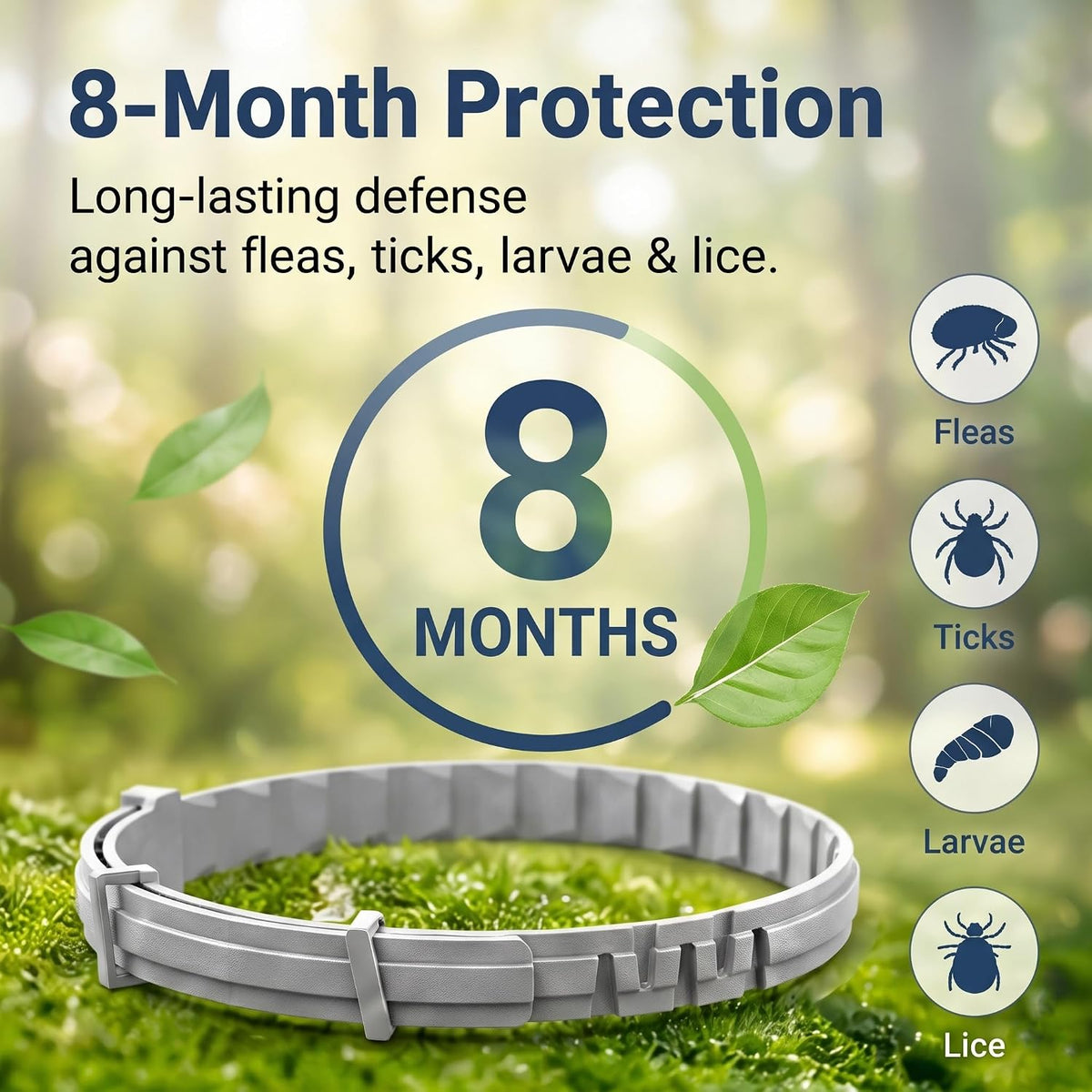 Natural Flea and Tick Collar for Cats, 4 Pack