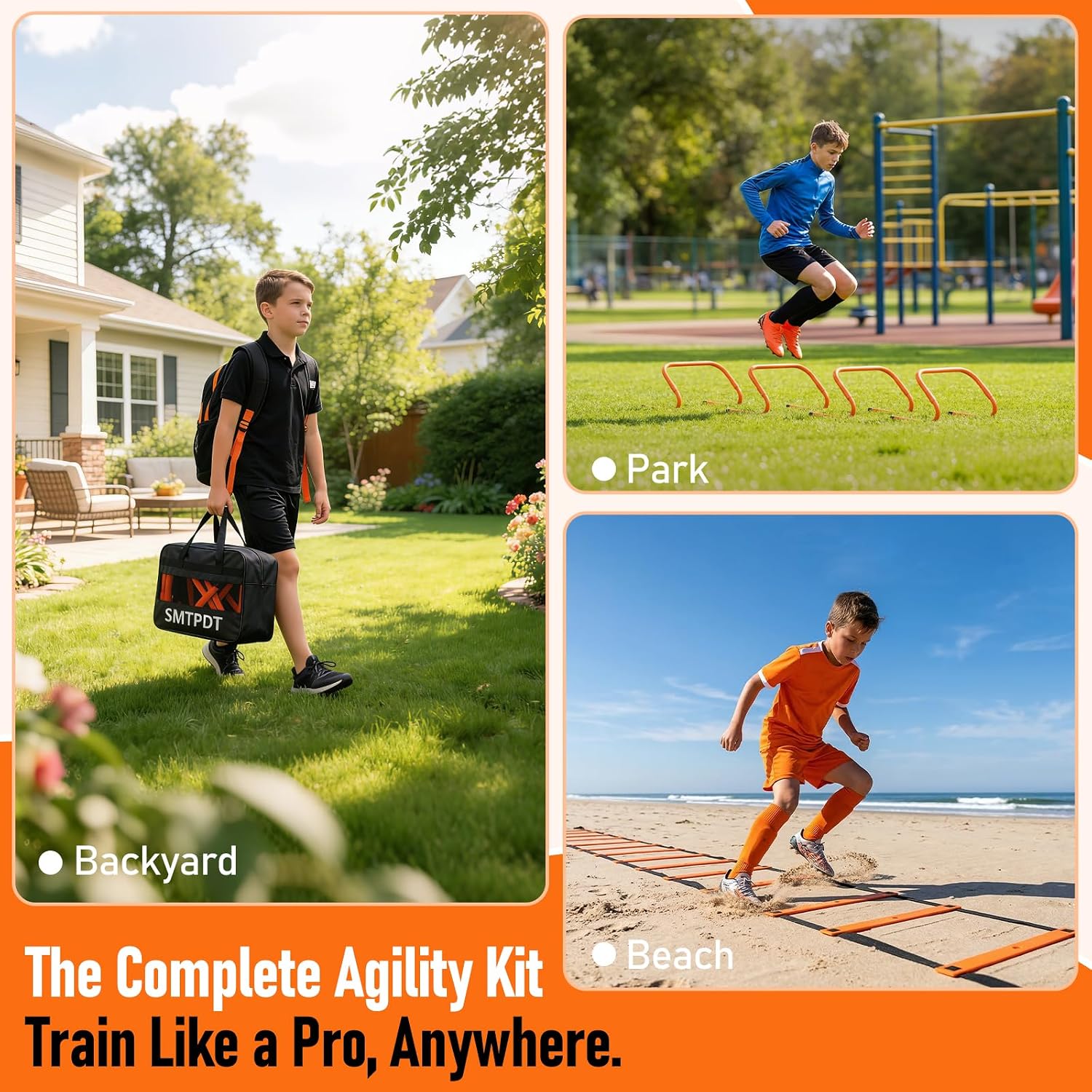 Agility Ladder,Soccer Training Equipment Set,20ft Speed Ladder,4 Agility Hurdles,Football Basketball Training