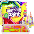 Marbling Paint Art Kit for Kids - Arts & Crafts Gifts for Girls & Boys Ages 6-12 Years Old - Craft Kits Set - Gift